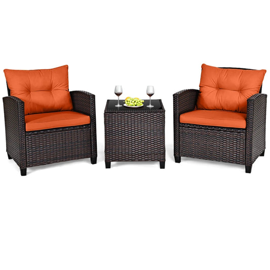 Rattan Patio Set Orange