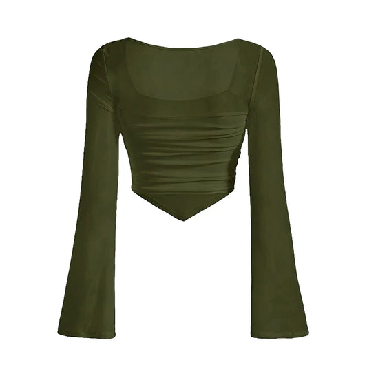 Mesh Cut Out Crop Top