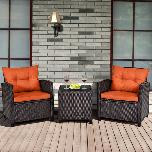 Rattan Patio Set Orange