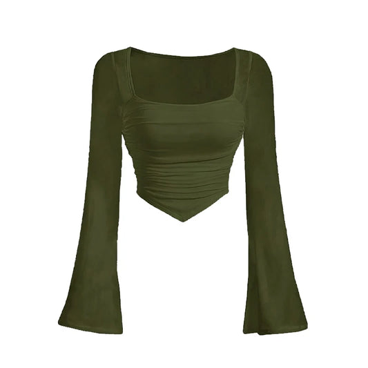 Mesh Cut Out Crop Top